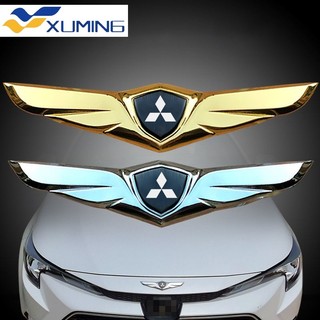 Xm Miếng Dán logo Kim Loại Hình Đôi Cánh Thiên Thần Trang Trí Mui Xe Hơi mitsubishi Outlander sport l200