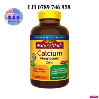 Nature Made Calcium Magnesium Zinc - Viên Uống Bổ Sung Canxi, Kẽm, Magie & Vitamin D3