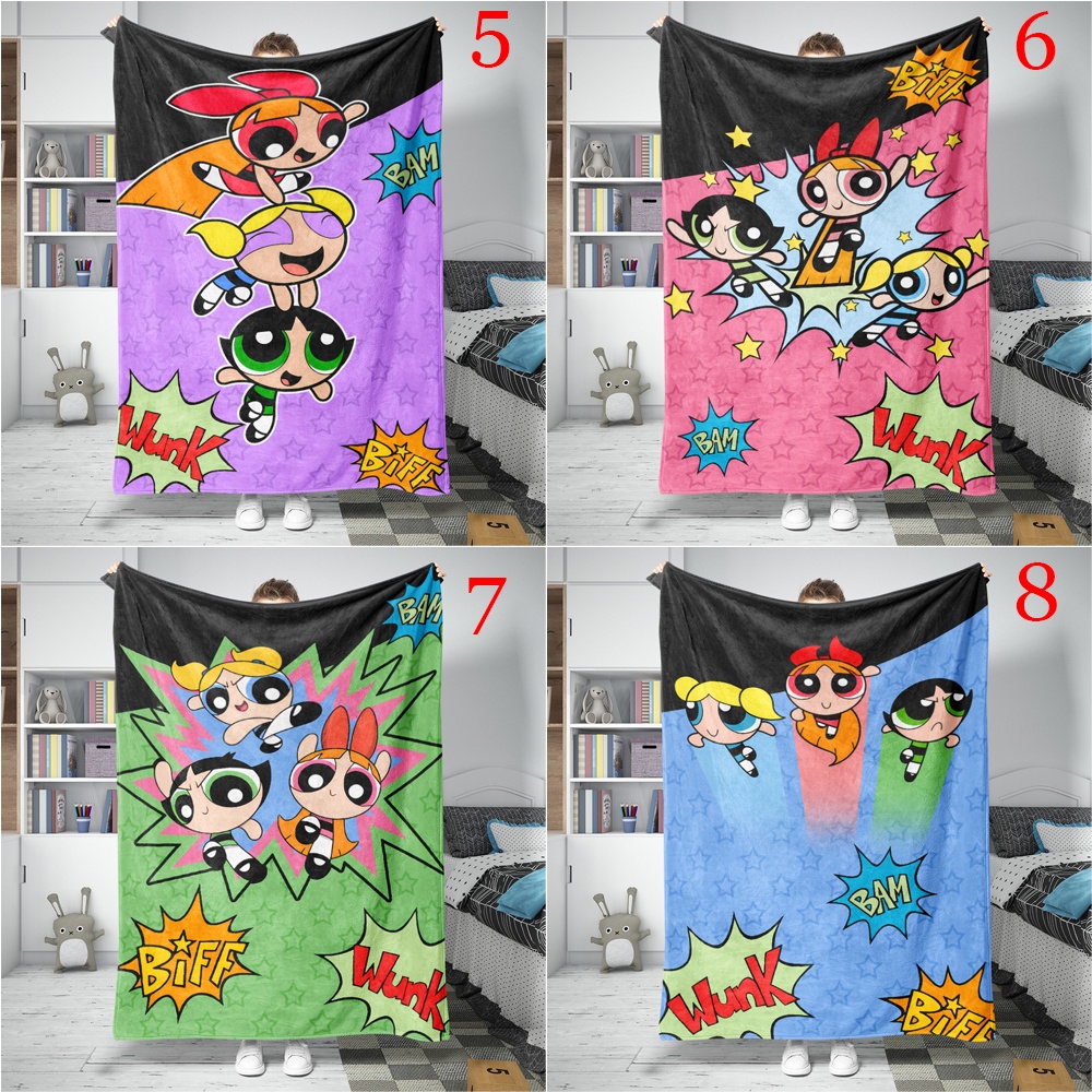 Hoạt Hình Chăn flannel Điều Hòa Không Khí In Hình powerpuff girls