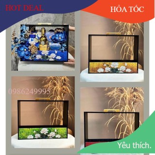 Combo 5 giỏ quà tết/ giỏ gỗ vali chữ nhật mẫu mới hot nhất tết 2024