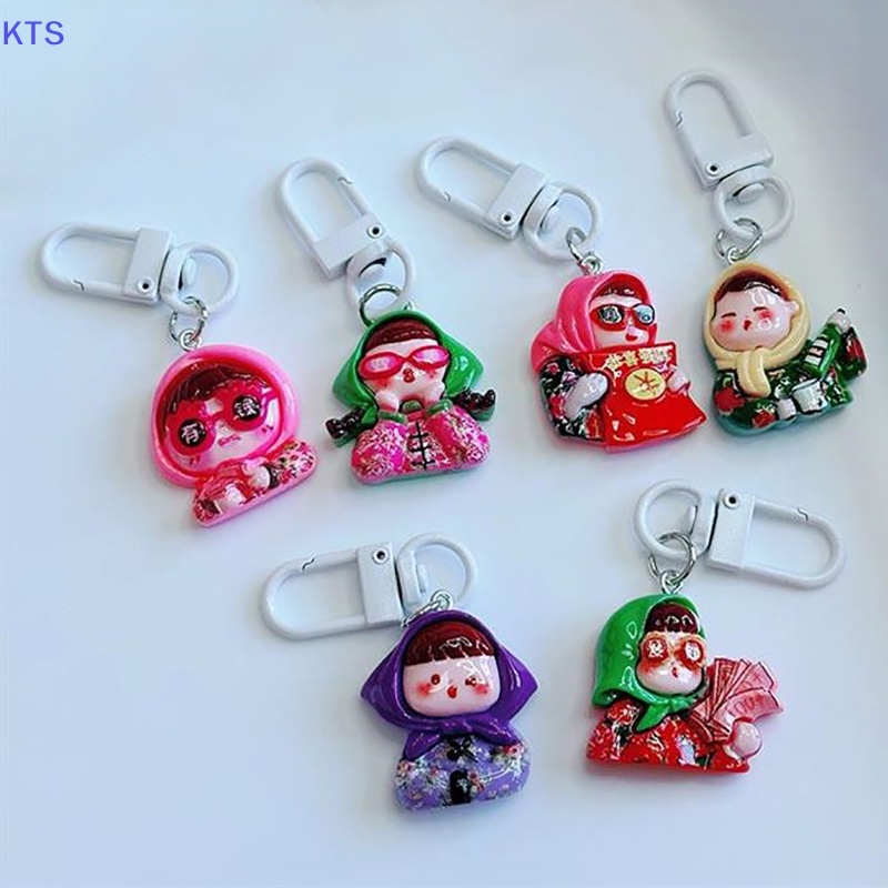 Kts Móc Khóa Có Đệm Bông cotton Họa Tiết Hoạt Hình Dễ Thương Vui Nhộn Cho Bé Gái