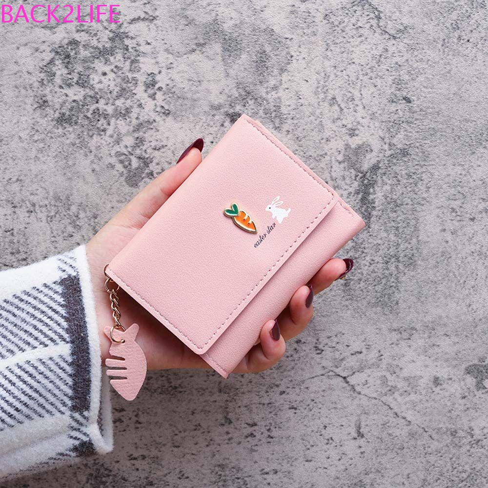 Ví Tiền Khóa Kéo Hình Thỏ Cho Nữ 2Fiềm Xếp Nếp / 2Fiềm Xếp Nếp