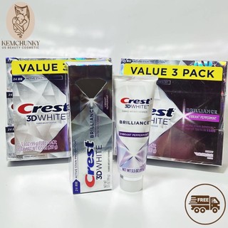 Kem đánh răng Crest 3D Whitening therapy charcoal - Crest 3D White Brilliance - Chunky