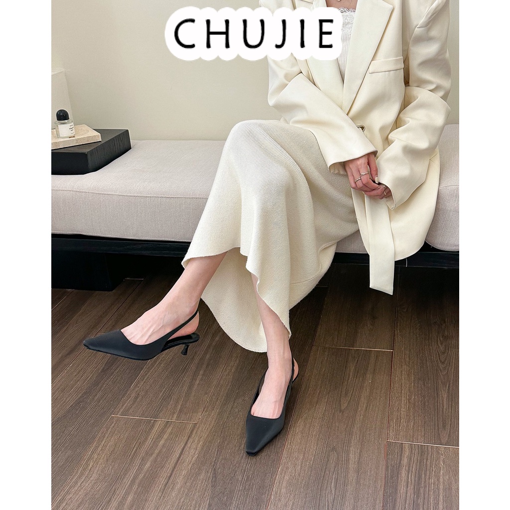 CHUJIE Giày cao gót mũi nhọn thời trang cá tính cho nữ 23Z23060202