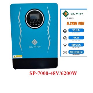 Biến tần độc lập áp cao 7000va/6200w 55v-450v sạc mppt 110a sp-4200- sp-7000-48v chính hãng sumry