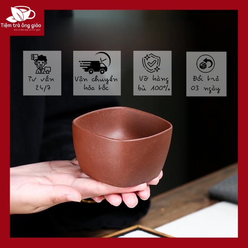 Cốc Trà Tử San Dung Tích Lớn 150cc Bộ Trà Kung Fu  [Tiệm Trà Ông Giáo - Ấm Tử Sa & Trà Ngon]