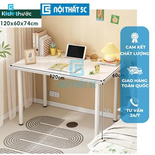 Bàn Học, Bàn Làm Việc Nội Thất 5C BH-070, Chân Sắt Tròn 5mm, Mặt Bàn Rộng Phù Hợp Decor, Mặt Gỗ MDF Dày 15mm