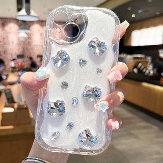Ốp Điện Thoại Trang Trí Đá Quý 3D Cho iPhone X XR XS 15 14 13 12 11 Pro Max casing 15 14 Plus iPhone 13
