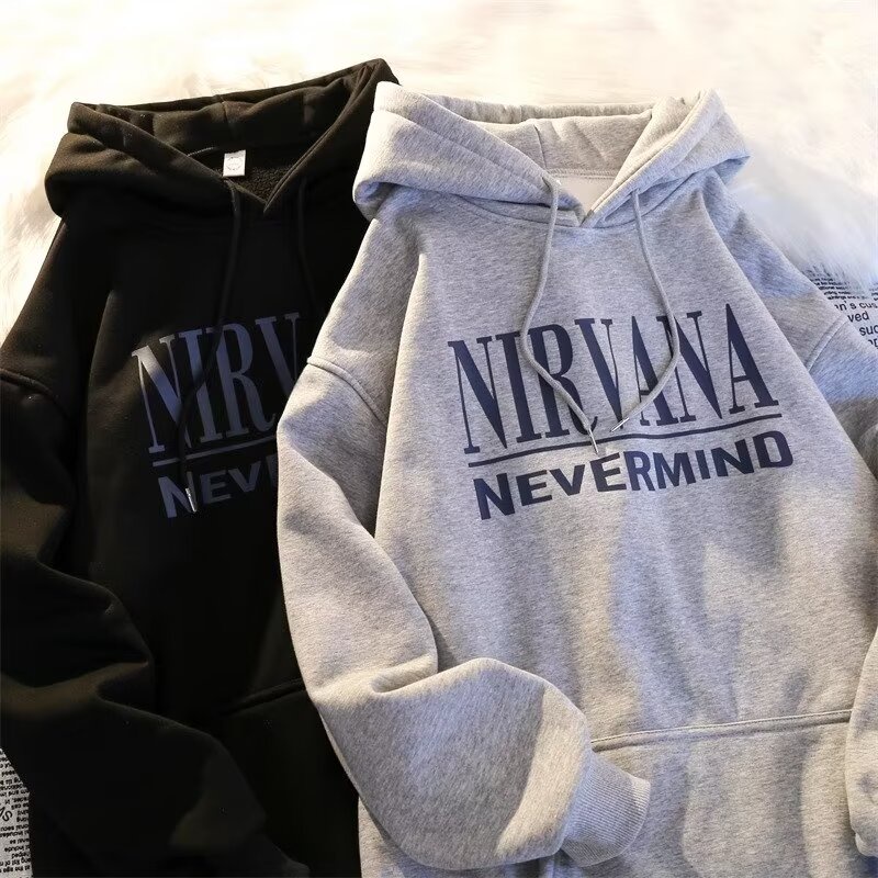 Áo Khoác Hoodie Dáng Rộng In Chữ Tiếng Anh Phong Cách Hàn Quốc Tối Giản Thời Trang Cho Cặp Đôi Cỡ M-5XL
