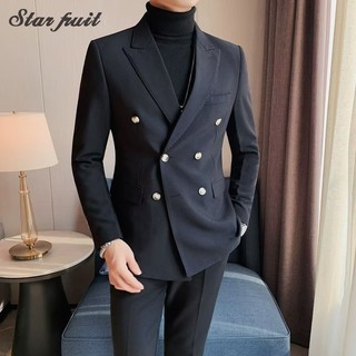Star Fruit Mens Suit Double-breasted Trang phục kinh doanh cao cấp của Anh