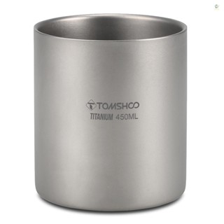 Cốc Uống Nước TOMSHOO 220 / 350 / 450 / 600ml Bằng Titan Hai Lớp Tiện Dụng Mang Theo Du Lịch / Dã Ngoại