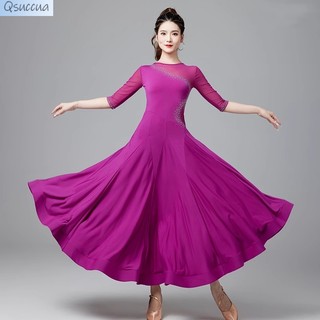 Đầm Cổ Tròn Phối Lưới Đính Đá Quyến Rũ Hiện Đại Cho Nữ Qsuccua Waltz