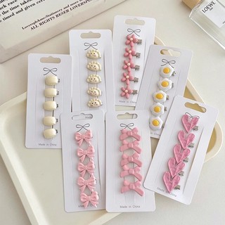 Set 5 kẹp tóc nơ phong cách hàn quốc dễ thương cho bé gái