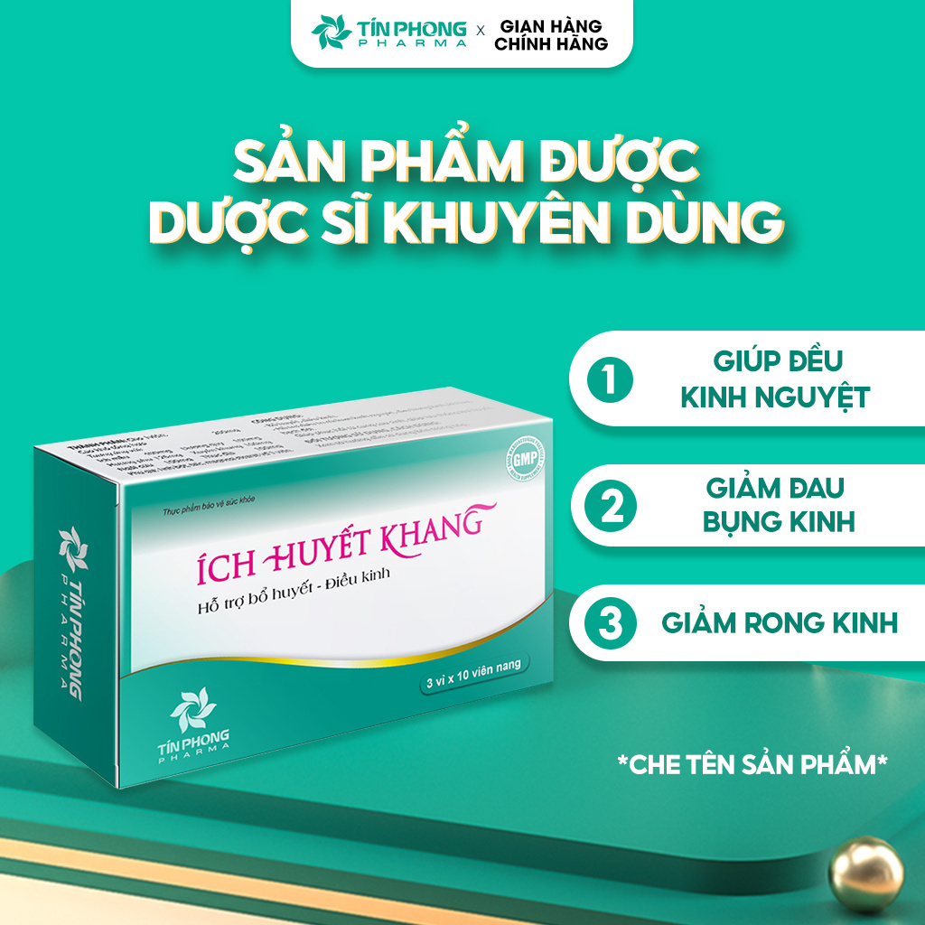 Viên Uống ÍCH HUYẾT KHANG Điều Hòa Kinh Nguyệt, Giảm Đau Bụng Kinh, Bổ Huyết, Chiết Xuất Cao Ích Mẫu Thiên Nhiên