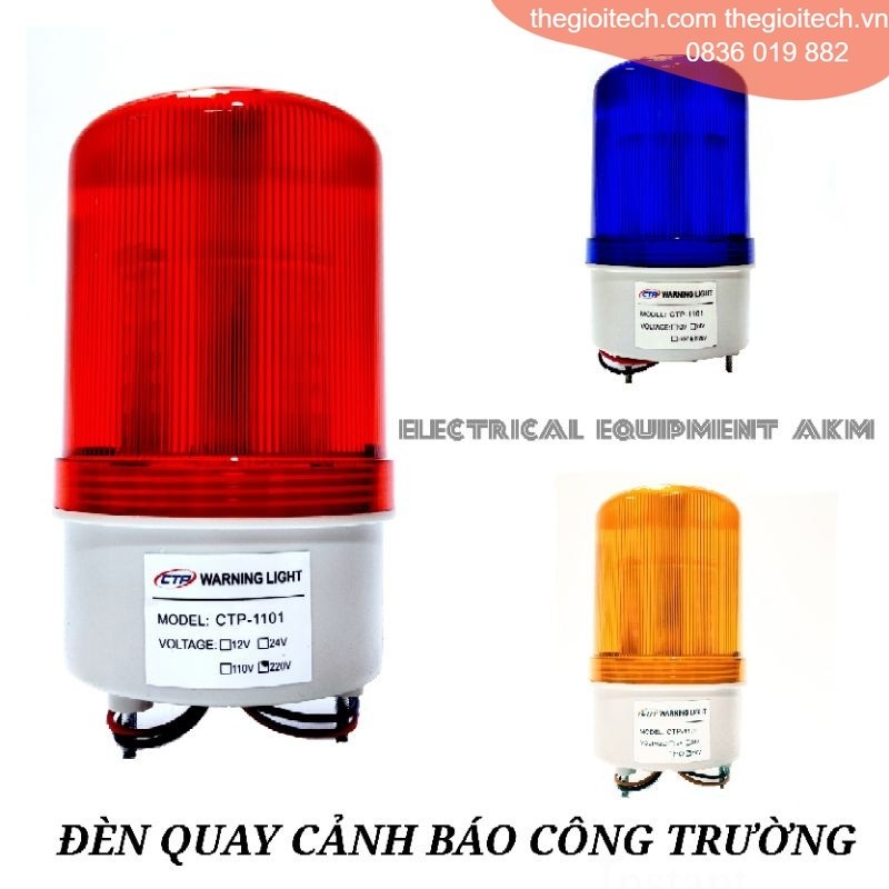 Đèn Quay Cảnh Báo, Đèn Quay Cảnh Báo Công Trường 220V - Không Còi - VÀNG