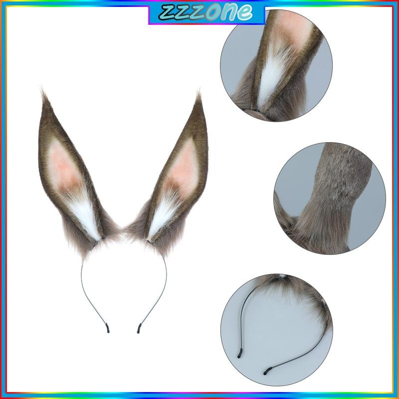 Zzz Dài Tai Thỏ Tóc Thực Tế Thỏ Đầu Tiệc Lễ Hội Gothic Tóc Arknights Cosplay Sinh Nhật