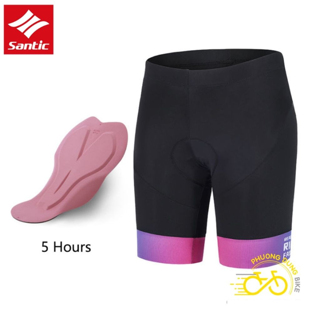 Quần nữ thể thao đi đạp xe SANTIC (viền Hồng)