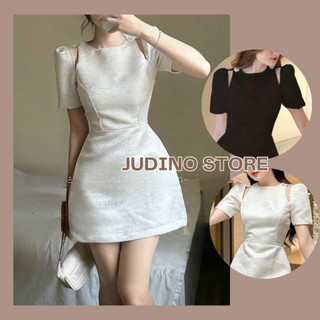 Đầm dự tiệc khoét vai kèm tag đá Bling Dress JUDINO