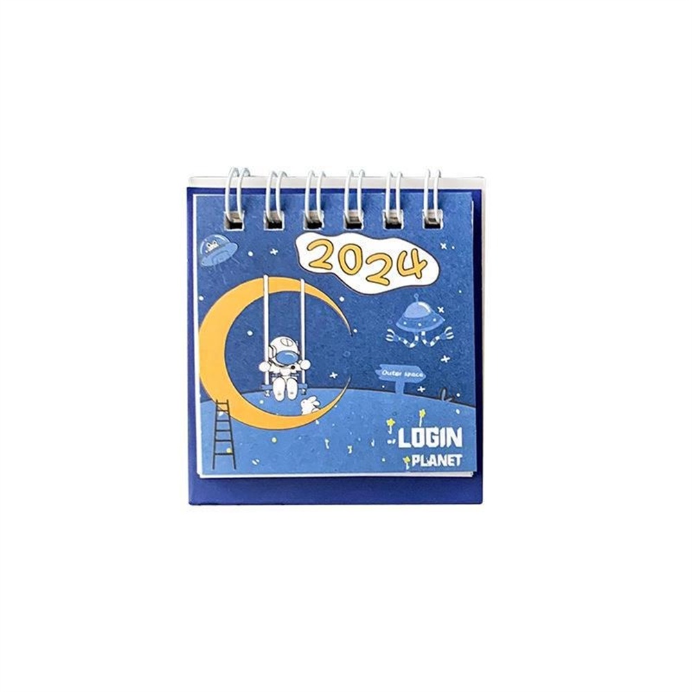 Thiết kế hoạt hình sáng tạo Lịch để bàn mini 2024 Trang trí máy tính để bàn đơn giản sáng tạo Mini Lịch để bàn nhỏ Hoạt hình Lịch ghi chú di động Bán chạy