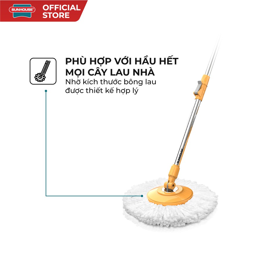 Bông Lau Nhà Microfiber Xoay 360 Độ SUNHOUSE KS-CO350M Đường Kính 360 mm