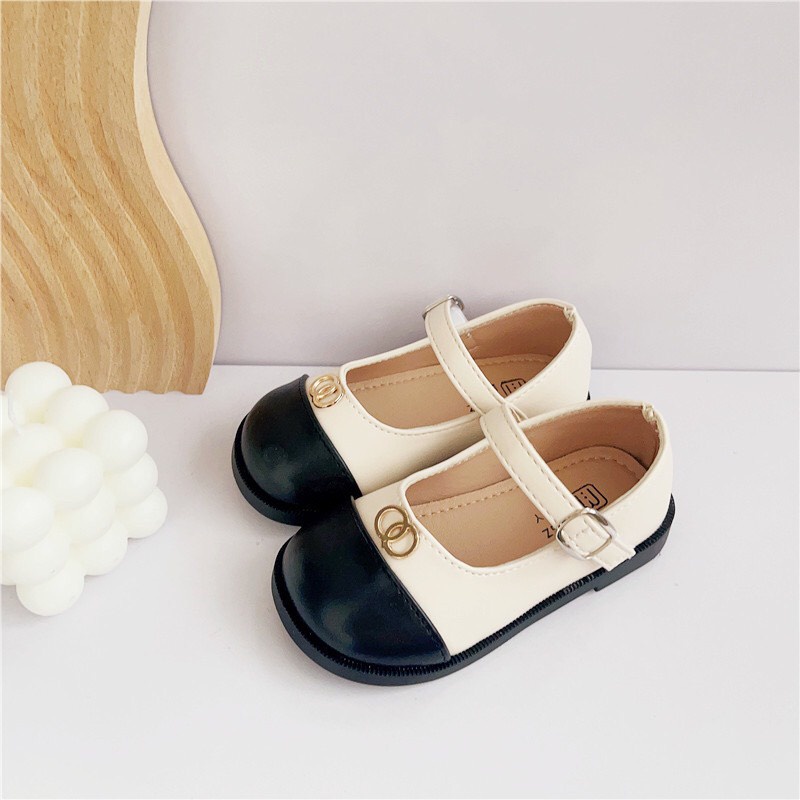 Giầy búp bê Mary Jane đính lồng hai vòng tròn cho bé gái - giầy công chúa phong cách cổ đien cho bé BB V786