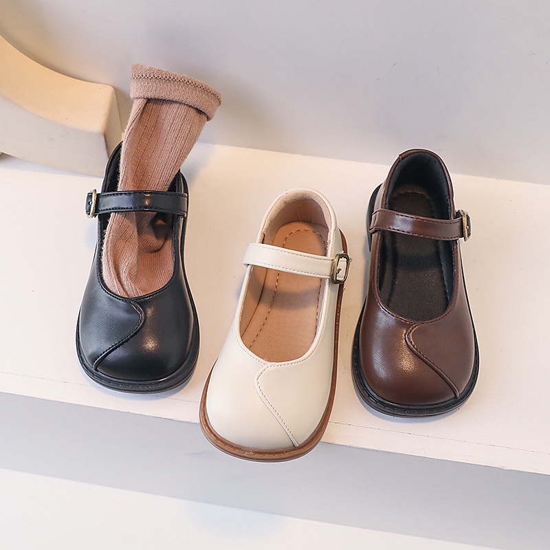 Giày Da Công Chúa Phong Cách Anh Quốc Cho Bé Gái