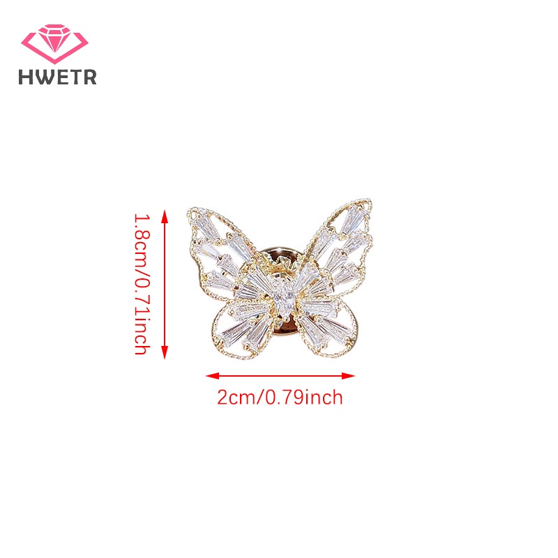 Trâm cài áo HWETR hình bướm bằng kim loại thời trang cho nữ