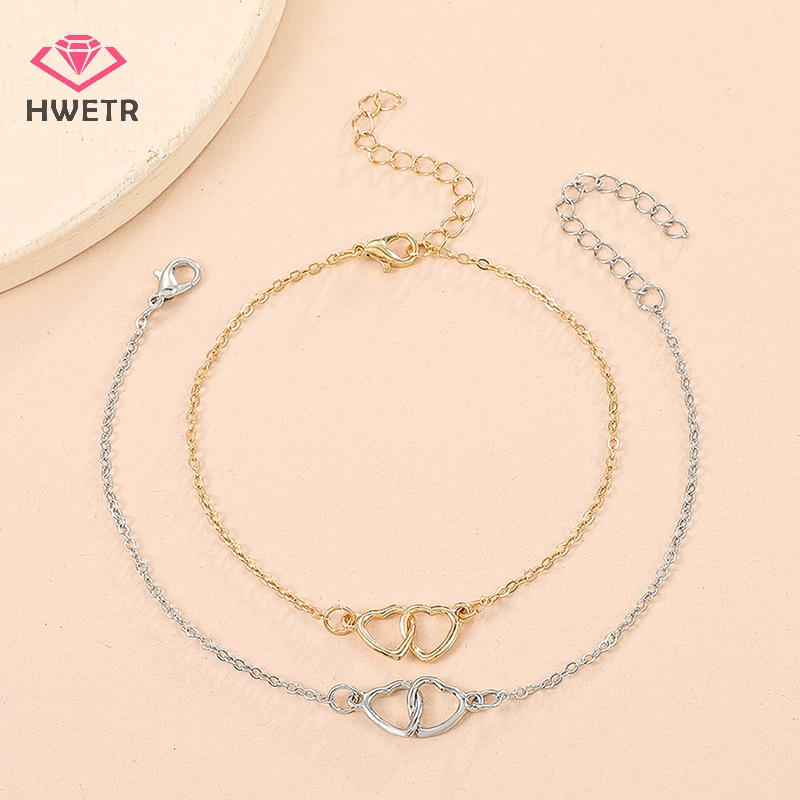 Lắc Chân Hình Trái Tim Màu Bạc Thời Trang Dành Cho Nữ Mới