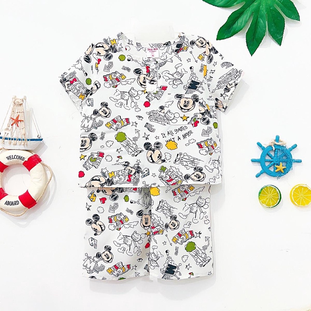 TOLEXINH  bộ tay ngắn quần dài bé trai vải tole loại 1