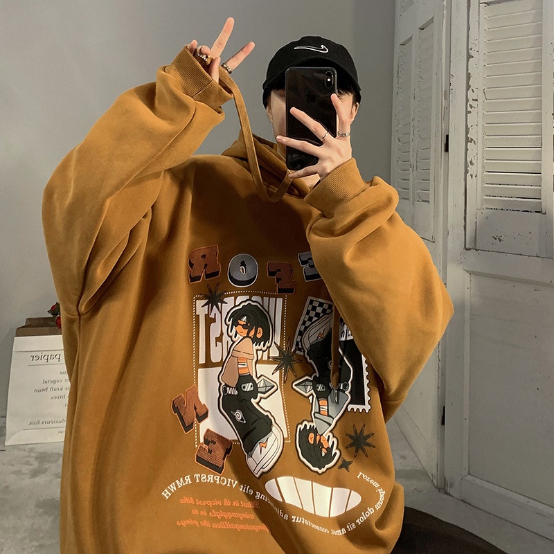 Áo hoodie Tay Dài Thời Trang Phong Cách retro Cho Nam