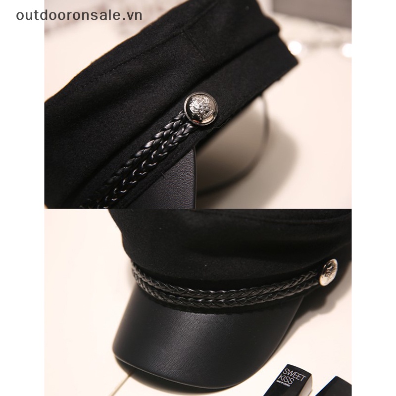 Mũ Đội Trưởng Quân Đội Bằng Da Phẳng Du Lịch