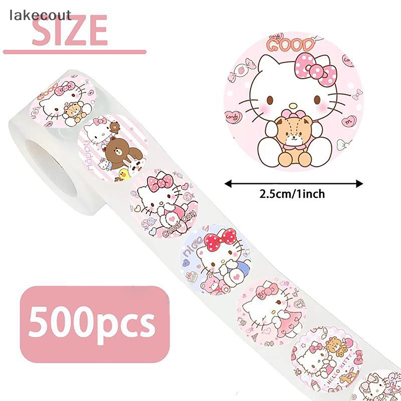 Cuộn 500 / Cuộn Nhãn Dán Hoạt Hình sanrio melody big ear dog Kuromi hello kitty Đáng Yêu