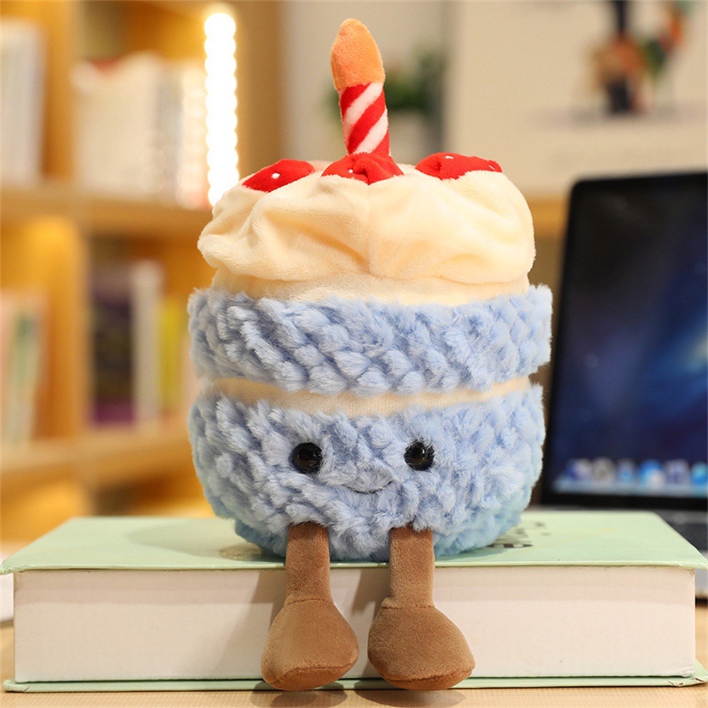 [Sẵn sàng] 1 Bánh sinh nhật mềm mại đáng yêu có nến hình trái cây dâu tây Cupcake hình thú nhồi bông Đồ chơi đáng yêu cho bé Búp bê Muffines dễ thương dành cho trẻ em flash12_vn