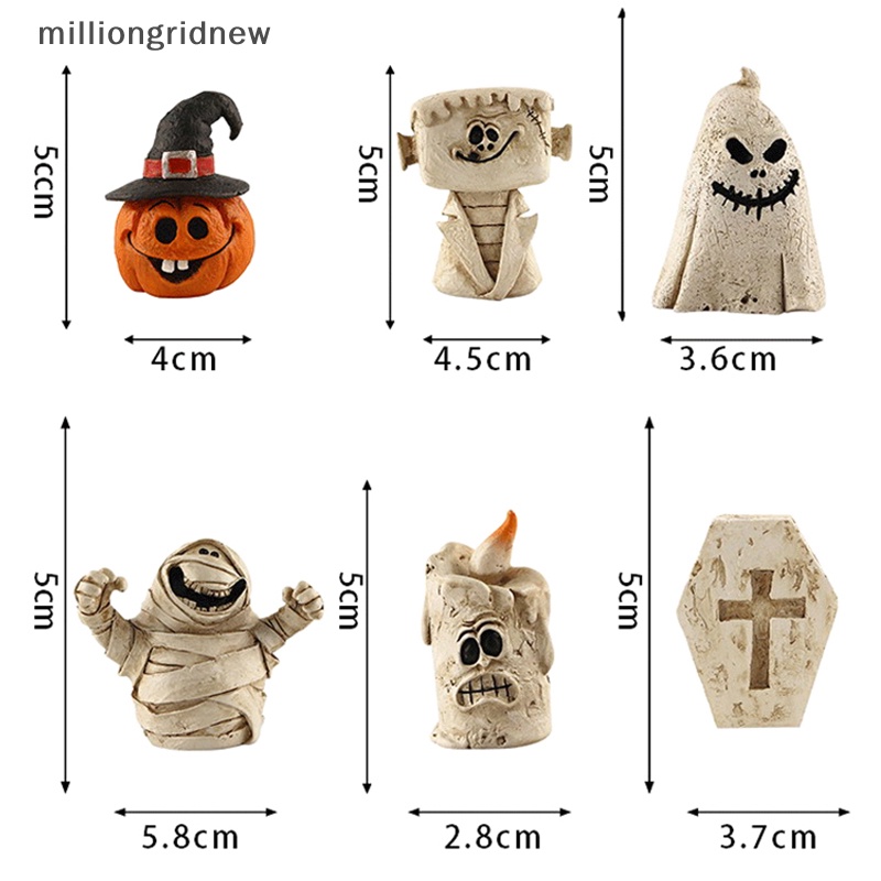 Tượng Ma Bí Ngô halloween mini Bằng Nhựa resin Dễ Thương Trang Trí Nhà Cửa mgn