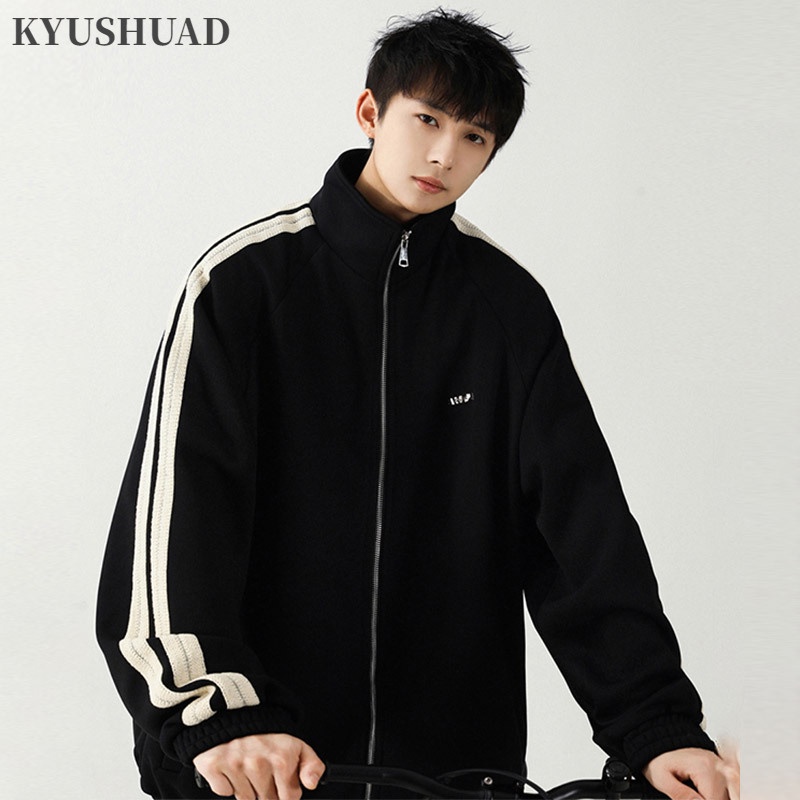 Kyushuad Áo Khoác Tay Dài Có Khóa Kéo Thời Trang Trẻ Trung