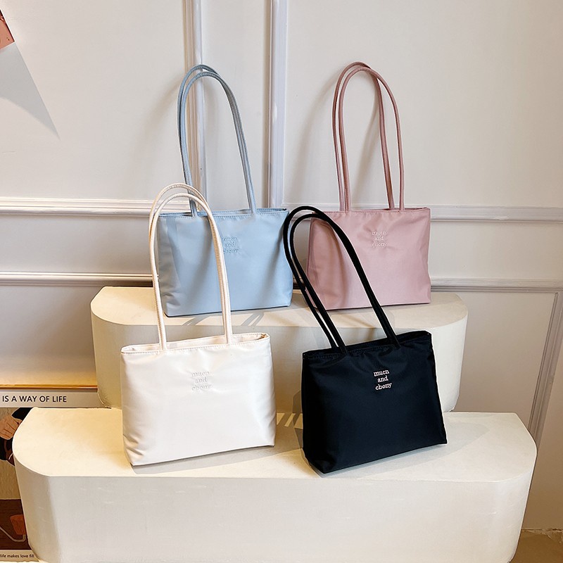 Shi chen Túi đeo dưới cánh tay Bằng nylon Co Giãn Cao Thêu Họa Tiết Phong Cách Hàn Quốc Thời Trang Cao Cấp