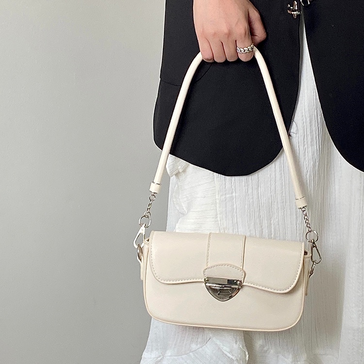 Túi Xách Kẹp Nách Màu Trắng Phong Cách Retro Cho Nữ