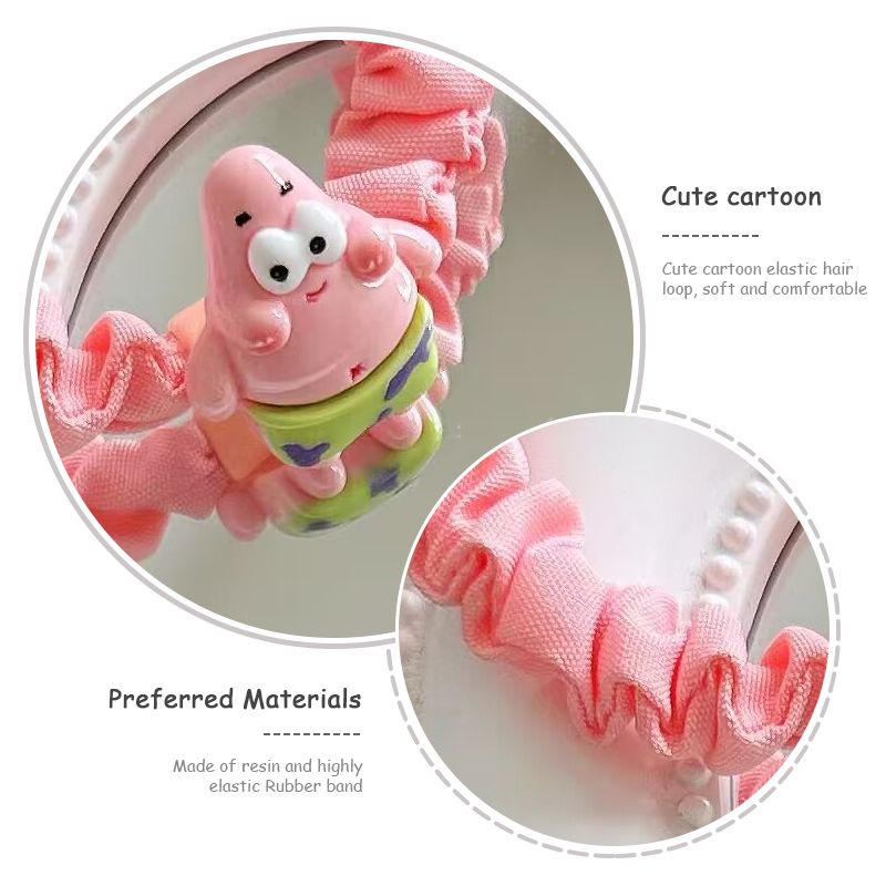 🎀 yakult 🎀Dây Cột Tóc Hình Sao Biển / Bọt Biển Màu Hồng Dễ Thương