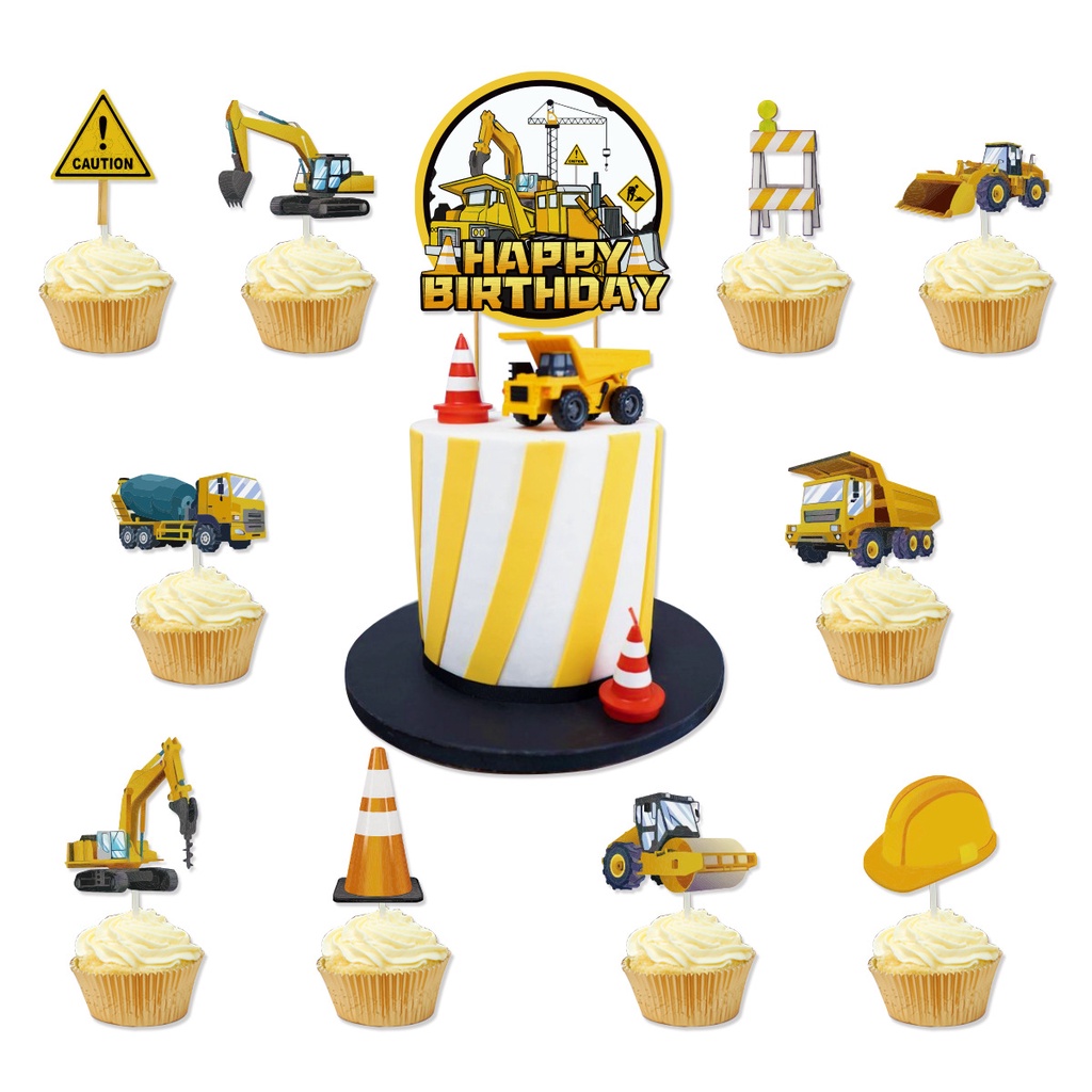 Bộ Bong Bóng + Cờ Chủ Đề Xe Hơi / Bánh Kem / Xe Tải Độc Đáo Trang Trí Tiệc Sinh Nhật / Giáng Sinh / halloween