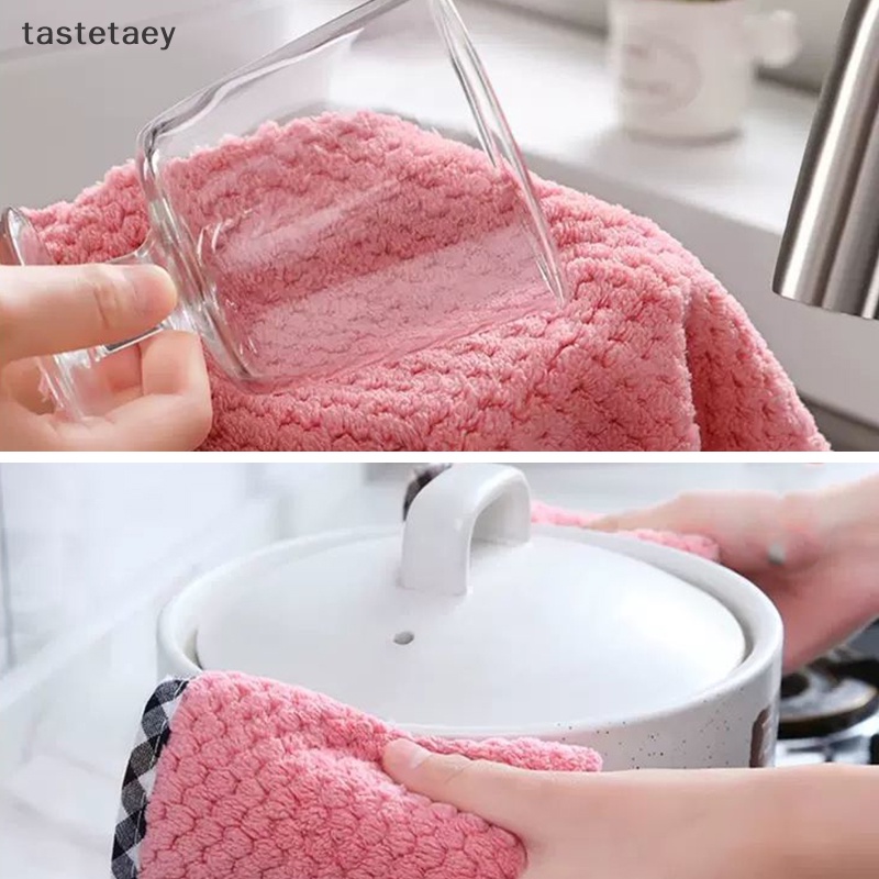 Tast Khăn Lông Cừu San Hô Lau Chùi Không Bám Dầu Có Thể Treo Được Hai Mặt