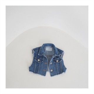 [Ninanino] Áo gile jeans dáng ngắn