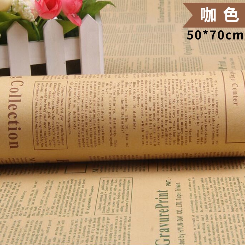 Tờ Giấy Gói Hoa Kcraft in Chữ, I Love You Giấy Họa Tiết Gói Hoa Quà Không Thấm Nước bọc quà khổ 50*70cm