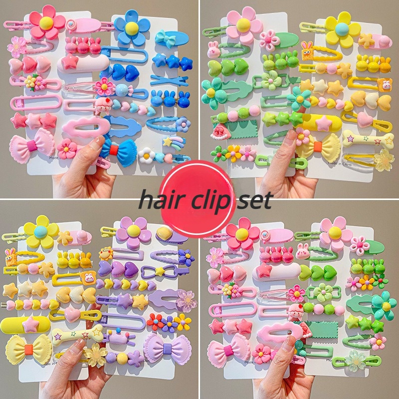 Set 14 / 14 Kẹp Tóc Hoạt Hình Siêu Dễ Thương Phong Cách Hàn Quốc Cho Bé