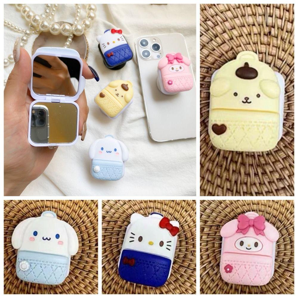 Lanfy Gương Trang Điểm Để Bàn Tự Dính Có Túi Khí Cuộn Để Bàn Hình kitty cinnamoroll Có Thể Thu Vào Giá Đỡ Điện Thoại Di Động