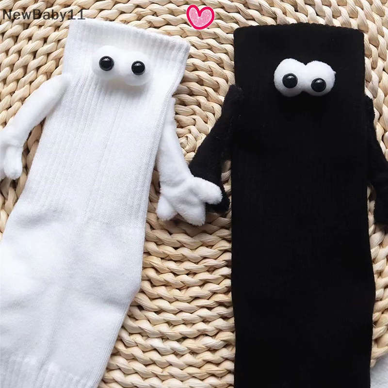 1 Đôi Vớ Xỏ Ngón Bằng Vải cotton Thoáng Khí Thoải Mái In Hình Đôi Mắt Hoạt Hình Dễ Thương Có Nam Châm Dành Cho Cặp Đôi