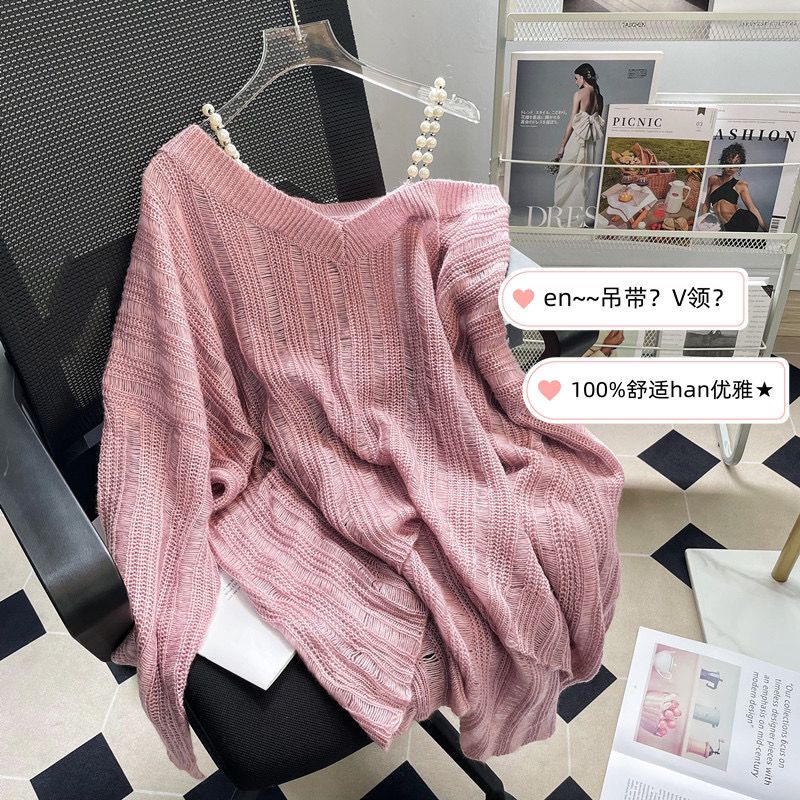 Áo sweater Chui Đầu Dáng Rộng Trong Suốt Thoải Mái Thời Trang Xuân Hè 2023