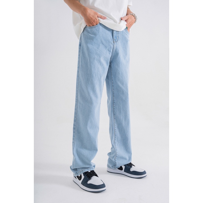 Quần Jean BOO BOO Nam Dáng Rộng Straight Thêu Logo BOO