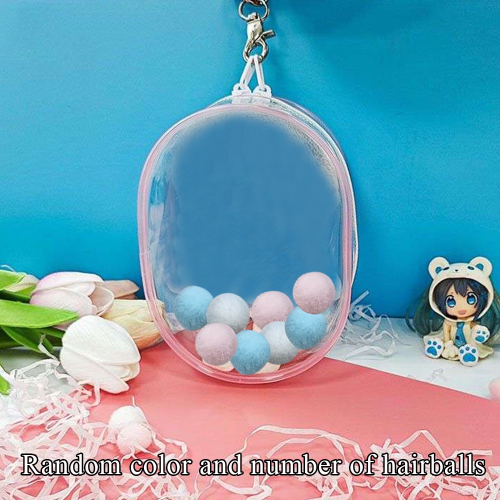 Móc Khóa Dạng Ví Đựng Búp Bê Nhồi Bông Dày Dặn Trong Suốt 20cm Phù Hợp Cho Trang Trí