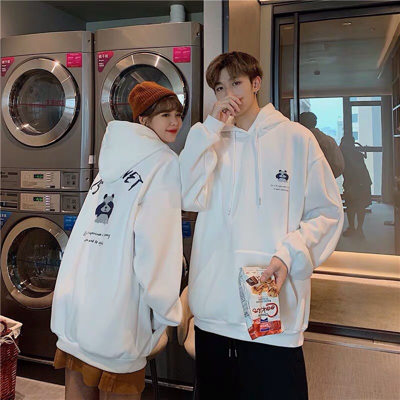 HOT Áo sweater cặp đôi unisex nam nữ có mũ local brand hàn quốc ulzzang GẤU TRÚC cute zip chống nắng