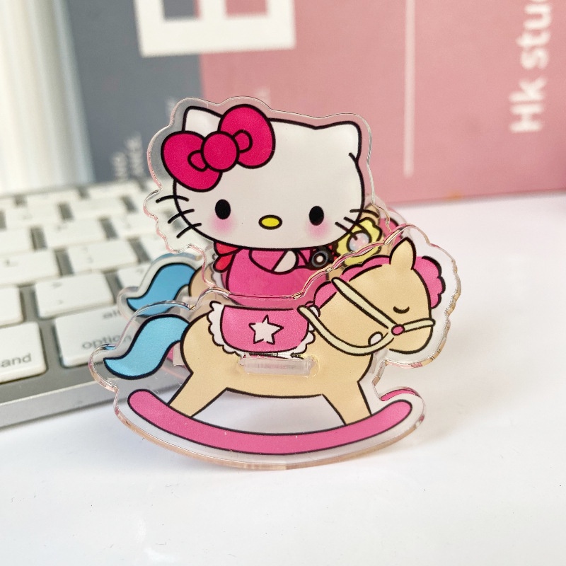 Sanrio Đồ Chơi Ngựa Bập Bênh Hoạt Hình Bằng acrylic Để Bàn Trang Trí
